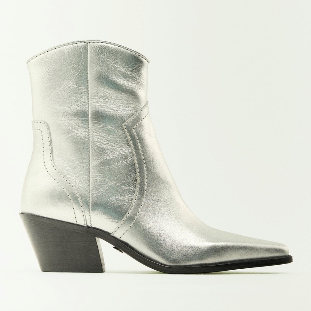 Silver cowboy boots